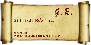 Gillich Rózsa névjegykártya
